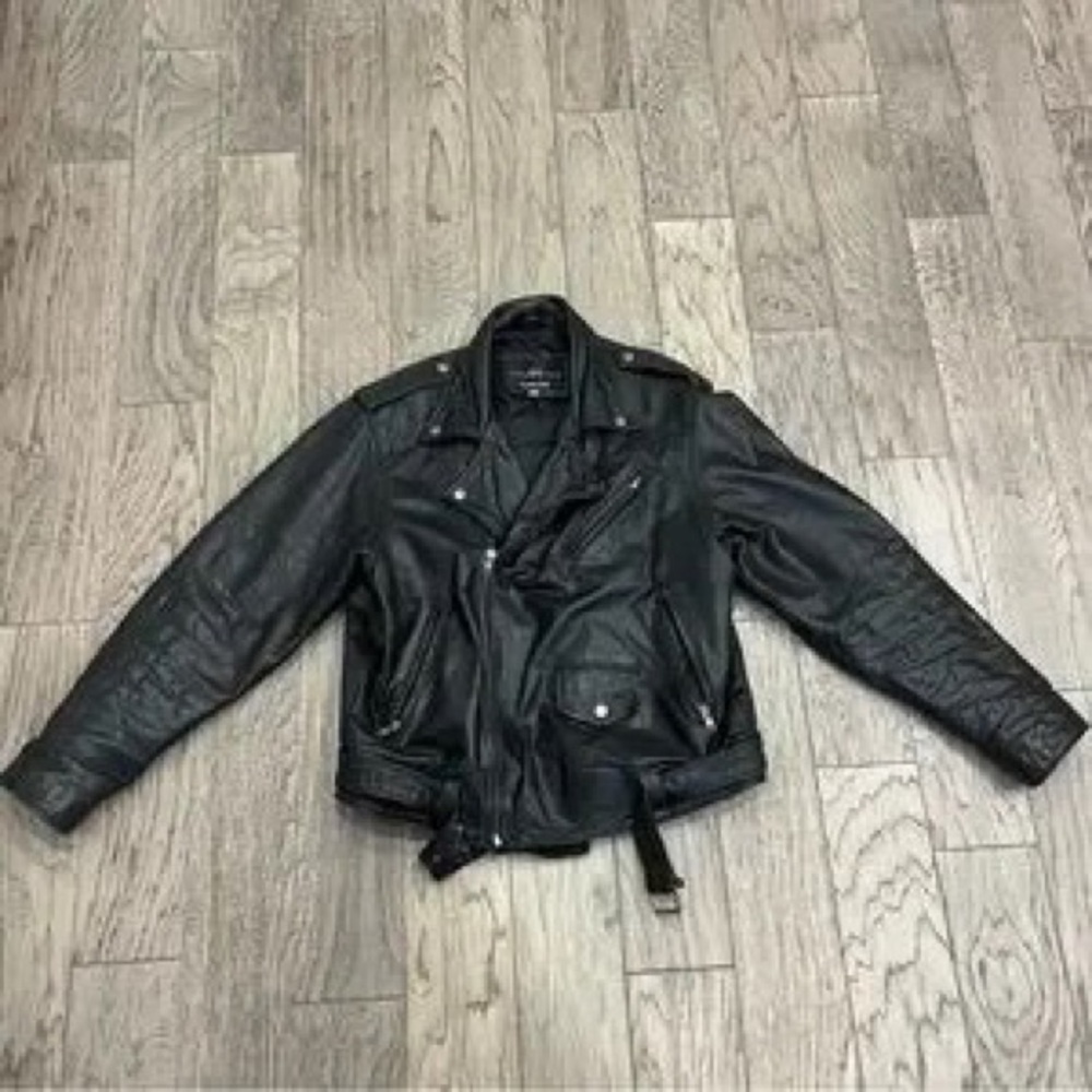 Classic Black Leather Biker Jacket